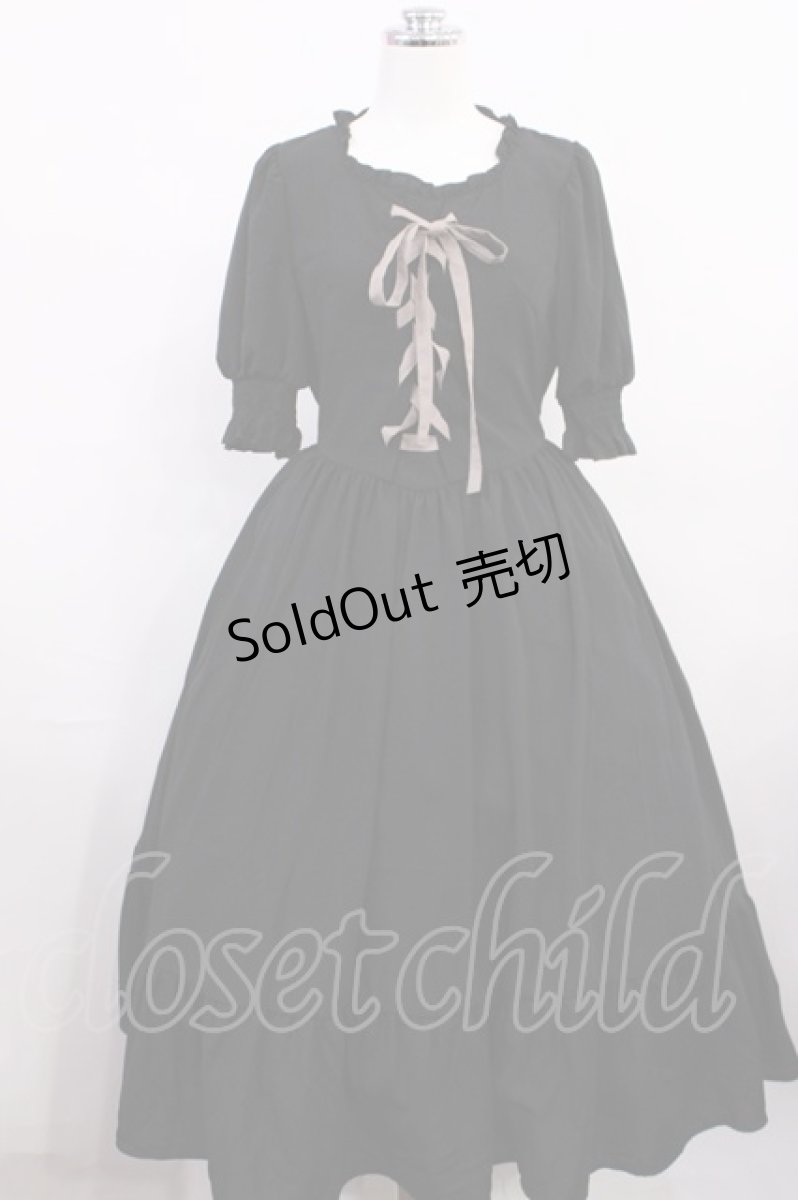 画像1: m petit by misako / AMレースアップワンピース S ブラック H-26-03-18-1006-LO-OP-NS-ZH (1)