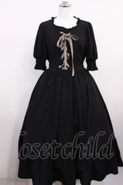 画像1: m petit by misako / AMレースアップワンピース S ブラック H-26-03-18-1006-LO-OP-NS-ZH