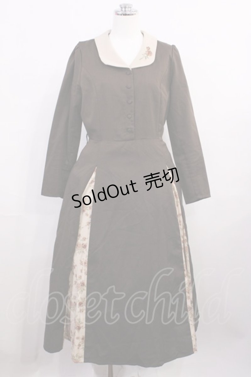 画像1: an another angelus / 刺繍入り花柄切替ロングワンピース Free BROWN H-26-03-18-1009-CA-OP-NS-ZH (1)