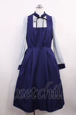 画像1: axes femme POETIQUE / ベストレイヤードデザインワンピース M ネイビー H-26-03-18-1010-AX-OP-NS-ZH