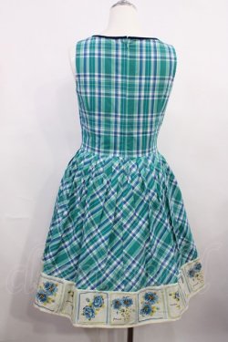 画像2: an another angelus / 花柄チェックジャンパースカート Free グリーン H-26-03-18-1012-CA-OP-NS-ZH