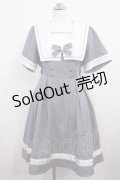 Amavel / Message Ribbonスクエアセーラーワンピース Free サックス H-26-03-18-1013-CA-OP-NS-ZH