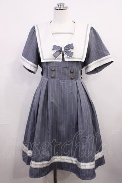 画像1: Amavel / Message Ribbonスクエアセーラーワンピース Free サックス H-26-03-18-1013-CA-OP-NS-ZH