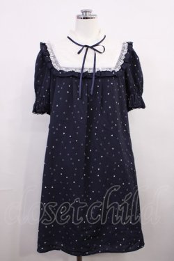 画像1: Secret Honey / ヨークチュールハート柄ワンピース Free ネイビー H-26-03-18-1016-CA-OP-NS-ZH