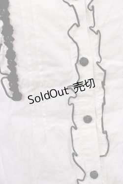 画像3: axes femme / 配色フリルブラウス M オフ/ブラック H-26-03-18-1030-AX-BL-NS-ZH