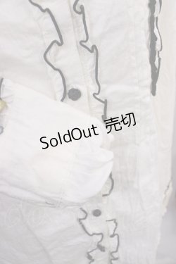 画像4: axes femme / 配色フリルブラウス M オフ/ブラック H-26-03-18-1030-AX-BL-NS-ZH