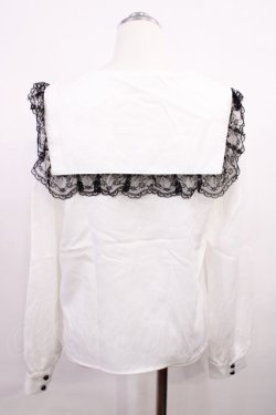 画像2: MA*RS / 胸当て付きクロス刺繍セーラーブラウス Free オフ H-26-03-18-1031-EL-BL-NS-ZH