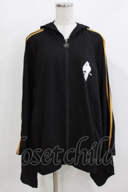 画像1: NieR Clothing / 着物風袖ORANGE LINE ZIP OUTER  黒 H-26-03-18-058-PU-TO-KB-ZH