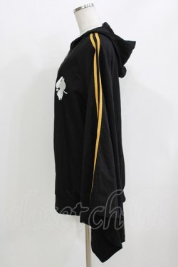 画像2: NieR Clothing / 着物風袖ORANGE LINE ZIP OUTER  黒 H-26-03-18-058-PU-TO-KB-ZH