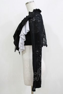 画像2: NiNE. / 異素材切替フリルボレロ  黒×白 H-26-03-18-063-PU-TO-KB-ZH