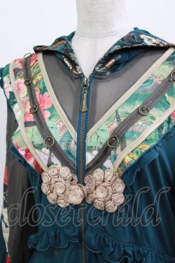 画像4: Ozz oneste / 和チャイナフードワンピース  グリーン H-26-03-18-005-OO-OP-KB-ZH