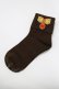画像1: MILK / 刺繍ソックス  ブラウン H-26-03-18-069-ML-ZA-KB-ZH (1)