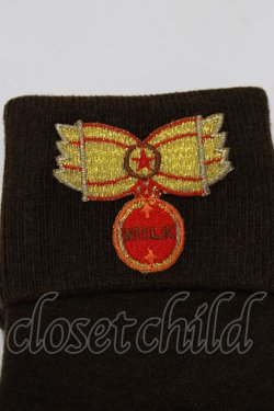 画像2: MILK / 刺繍ソックス  ブラウン H-26-03-18-069-ML-ZA-KB-ZH