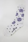 MILKBOY / ポルカドットSOCKS  ホワイト×ラベンダーグレー×ブラ H-26-03-18-075-MB-ZA-KB-ZH