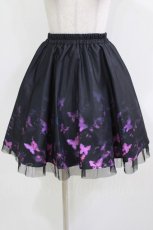 画像1: NieR Clothing / 裾チュールスカート  黒 H-26-03-18-012-PU-SK-KB-ZH (1)