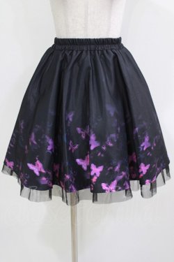 画像1: NieR Clothing / 裾チュールスカート  黒 H-26-03-18-012-PU-SK-KB-ZH