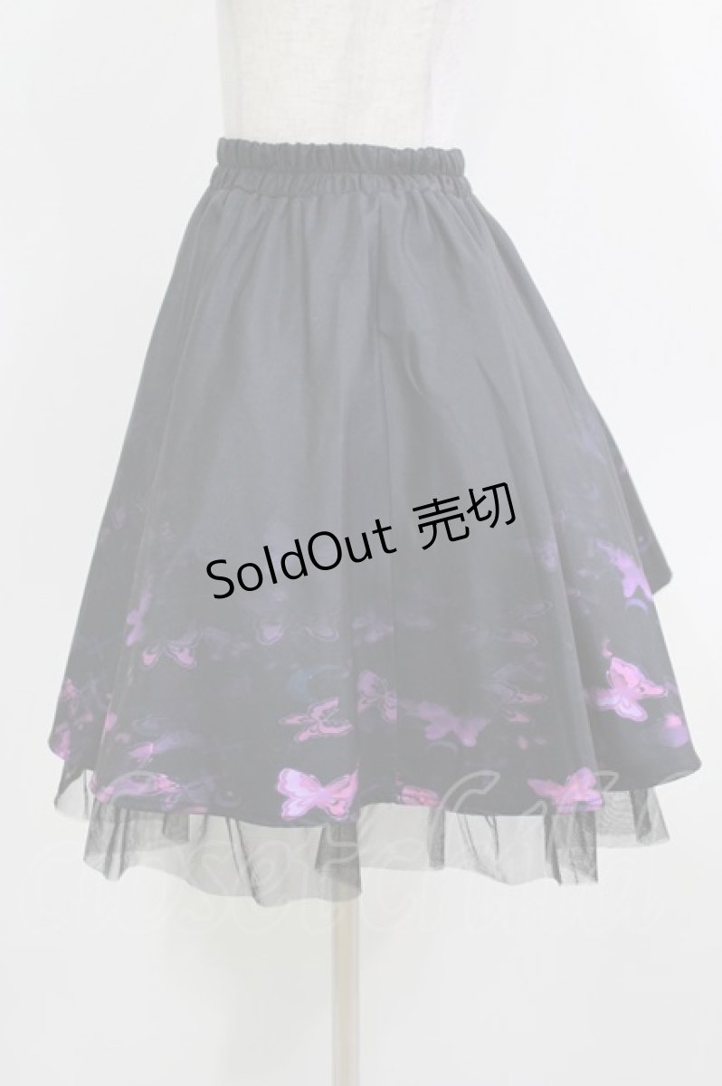 画像2: NieR Clothing / 裾チュールスカート  黒 H-26-03-18-012-PU-SK-KB-ZH (2)