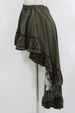 画像2: Qutie Frash / 後ろロングスカート  カーキ H-26-03-18-015-QU-SK-KB-ZH