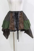 STEAM / イレギュラーフリルミニスカート  茶×カーキ H-26-03-18-017-HN-SK-KB-ZH