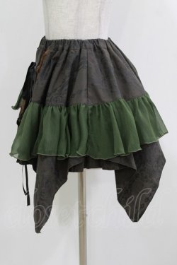 画像2: STEAM / イレギュラーフリルミニスカート  茶×カーキ H-26-03-18-017-HN-SK-KB-ZH