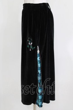 画像2: NieR Clothing / 2WAY SIDE ZIP PANTS  ブラックベロア×シエルチェック H-26-03-18-019-PU-PA-KB-ZH