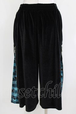 画像3: NieR Clothing / 2WAY SIDE ZIP PANTS  ブラックベロア×シエルチェック H-26-03-18-019-PU-PA-KB-ZH