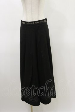 画像1: Rozen Kavalier / 裾プリントワイドパンツ  ブラック H-26-03-20-042-OO-PA-KB-ZH