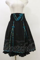 Ozz oneste / 和チャイナレイヤードスカート  黒×緑 H-26-03-20-044-OO-SK-KB-ZH