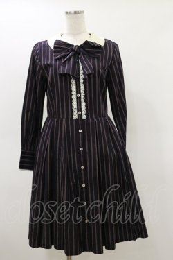 画像1: Leur Getter / レジメンストライプワンピース  ネイビー H-26-03-20-052-LU-OP-KB-ZH