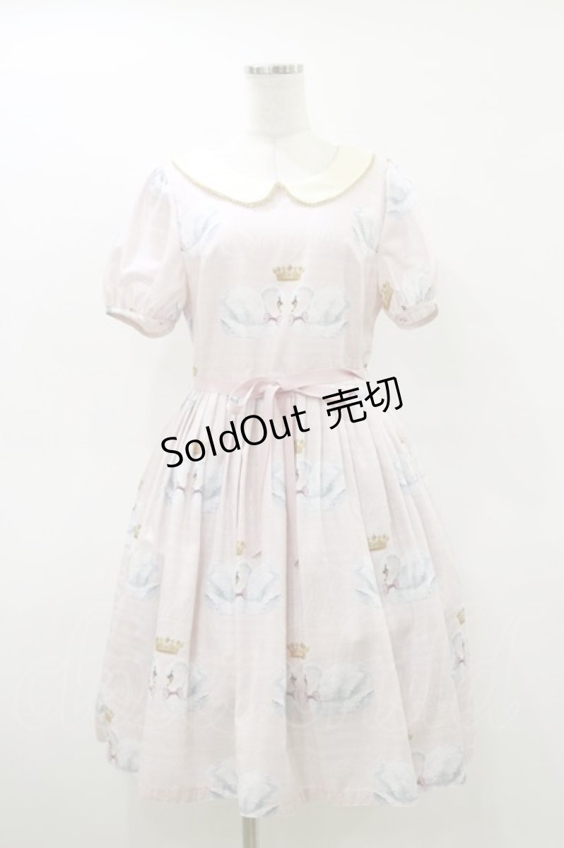 画像1: Leur Getter / Crown Swan袖付ワンピース M ピンク H-26-03-20-054-LU-OP-KB-ZH (1)