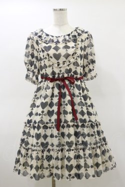 画像1: Leur Getter / トランプモチーフシフォンワンピース M アイボリー H-26-03-20-056-LU-OP-KB-ZH