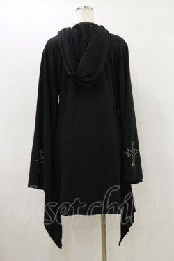 画像2: LISTEN FLAVOR / メタルロゴヘムラインパーカーワンピース  ブラック H-26-03-20-061-PU-OP-KB-ZH