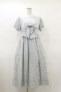merry jenny / ギンガムリボンワンピース  アイスブルー H-26-03-20-063-LO-OP-KB-ZH