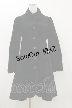 画像1: PEACE NOW / 別珍フリルコート  ブラック H-26-03-20-065-PU-CO-KB-ZH