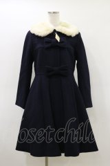 Leur Getter / ダブルリボン付ウールコート  ネイビー H-26-03-20-066-LU-CO-KB-ZH