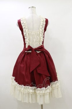 画像2: ATELIER PIERROT / ジョーゼットフリルジャンパースカート  ワイン H-26-03-20-069-EL-OP-KB-ZH