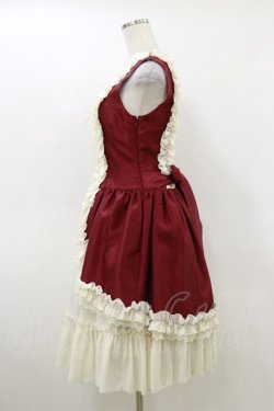 画像3: ATELIER PIERROT / ジョーゼットフリルジャンパースカート  ワイン H-26-03-20-069-EL-OP-KB-ZH