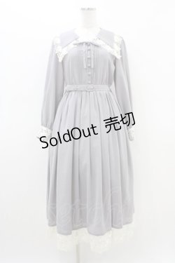 画像1: an another angelus / レース使いビッグカラーロングワンピース Free BLUE GRAY H-26-03-20-1032-CA-OP-NS-ZH