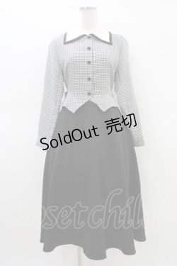 画像1: an another angelus / レイヤード風ギンガムフィット&フレアーワンピース Free ブラック H-26-03-20-1033-CA-OP-NS-ZH