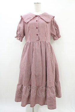 画像1: m petit by misako / AM*ギンガムCHKワンピース LL レッド H-26-03-20-1034-LO-OP-NS-ZH