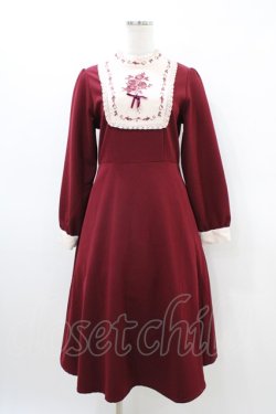 画像1: Fi.n.t / 絵画風ヨーク刺繍ワンピース Free Bordeaux H-26-03-20-1035-CA-OP-NS-ZH