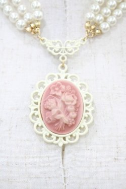 画像1: an another angelus / ホワイトフレームカメオネックレス  PINK H-26-03-20-1007-CA-AC-NS-ZH