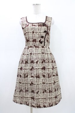 画像1: Fi.n.t / キャットツイード柄ジャンパースカート Free BEIGE×BR H-26-03-20-1038-CA-OP-NS-ZH