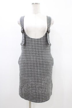 画像1: Fi.n.t / Uネックチェックジャンパースカート Free GRAY×BK H-26-03-20-1041-CA-OP-NS-ZH