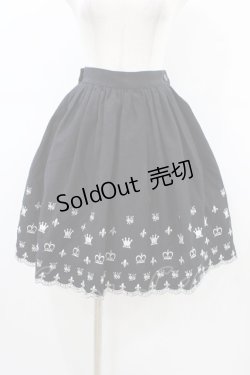 画像1: Innocent World / 王冠とユリ紋章のスカート Free ブラック H-26-03-20-1043-IW-SK-NS-ZH