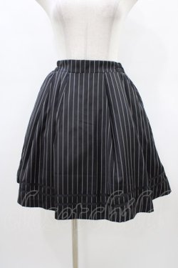 画像1: Blue rouge / ストライプスカート Free ブラック H-26-03-20-1045-CA-SK-NS-ZH
