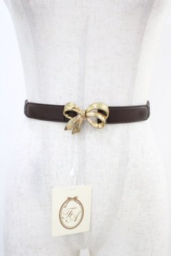 画像1: F&A / 多重リボンバックルゴムベルト  BROWN H-26-03-20-1009-LO-ZA-NS-ZH