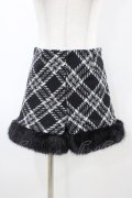 Rilly emulie / Fur Check Short Pants Free ブラック H-26-03-20-1051-0-PA-NS-ZH