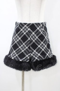 画像1: Rilly emulie / Fur Check Short Pants Free ブラック H-26-03-20-1051-0-PA-NS-ZH