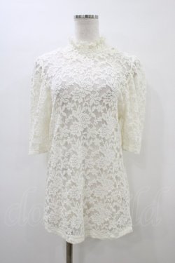 画像1: F&A / 総レースパワショル5分袖トップス Free IVORY H-26-03-20-1057-LO-TO-NS-ZH